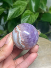 Load image into Gallery viewer, Amethyst x Agate spheres — Stone of Harmony & Spiritual Balance