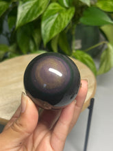 Load image into Gallery viewer, Purple sheen Obsidian sphere — Stone of Protection & Truth