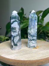 Load image into Gallery viewer, Moss Agate towers— Stone of Growth & Balance
