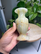 Load image into Gallery viewer, Green Onyx vase— Stone of Strength & Heart Healing