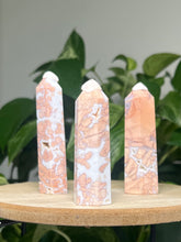 Load image into Gallery viewer, Pink Cotton Candy Agate tower— Stone of Joy & Gentle Healing