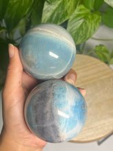 Load image into Gallery viewer, Blue Troilite Sphere— Stone of Cosmic Insight & Protection