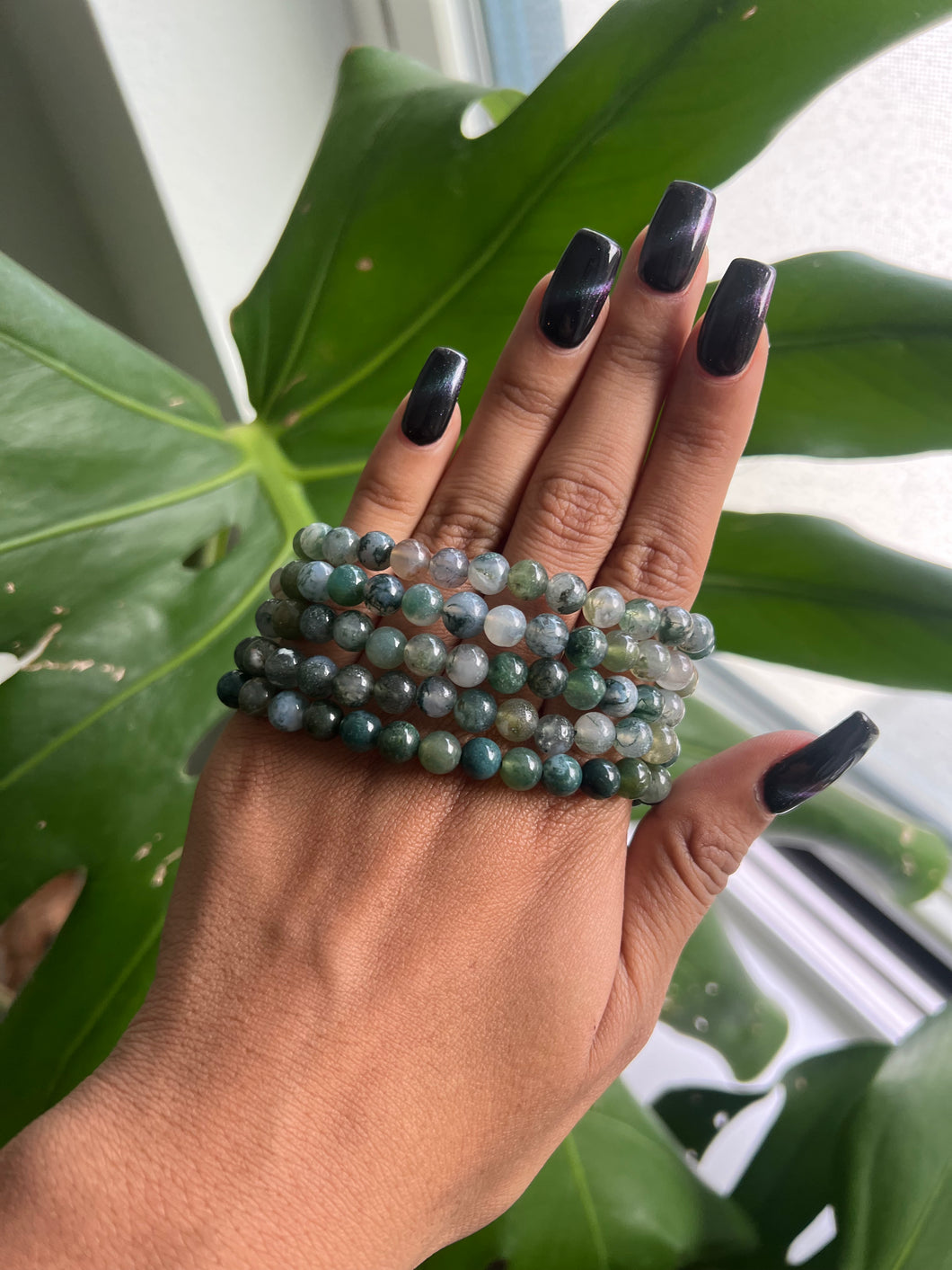 Moss Agate Bracelet 6mm