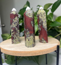 Load image into Gallery viewer, Dragon’s Blood Jasper tower— Stone of Courage &amp; Vitality
