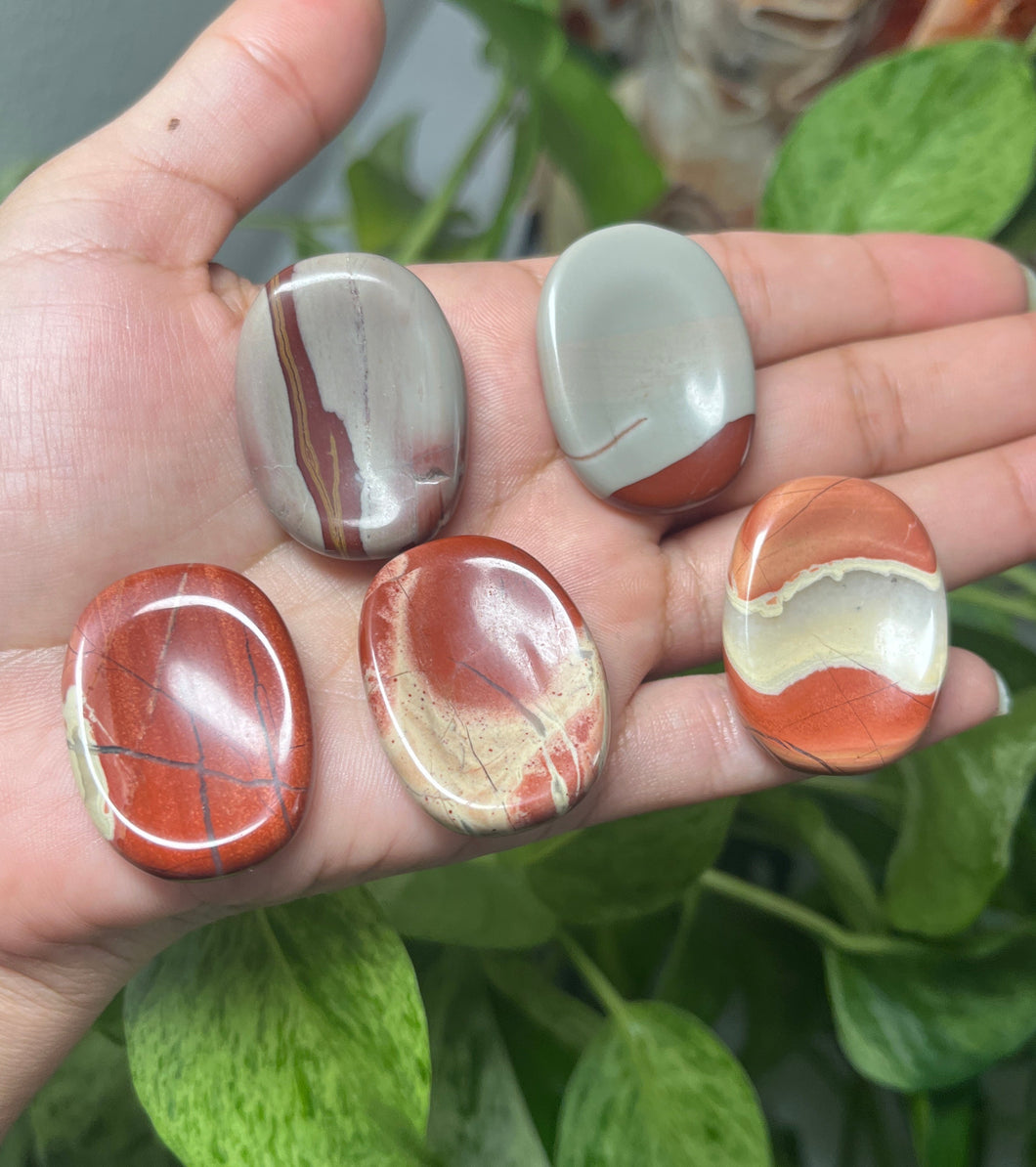 Red Jasper Worry Stone — Stone of Strength & Stability