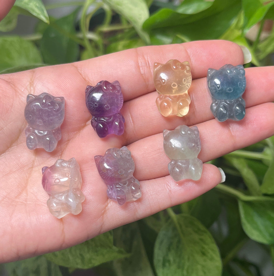 Rainbow Fluorite Hello Kitty— Stone of Focus & Flow
