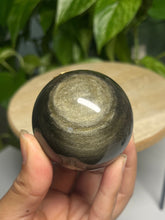 Load image into Gallery viewer, Silver sheen Obsidian sphere — Stone of Protection &amp; Truth
