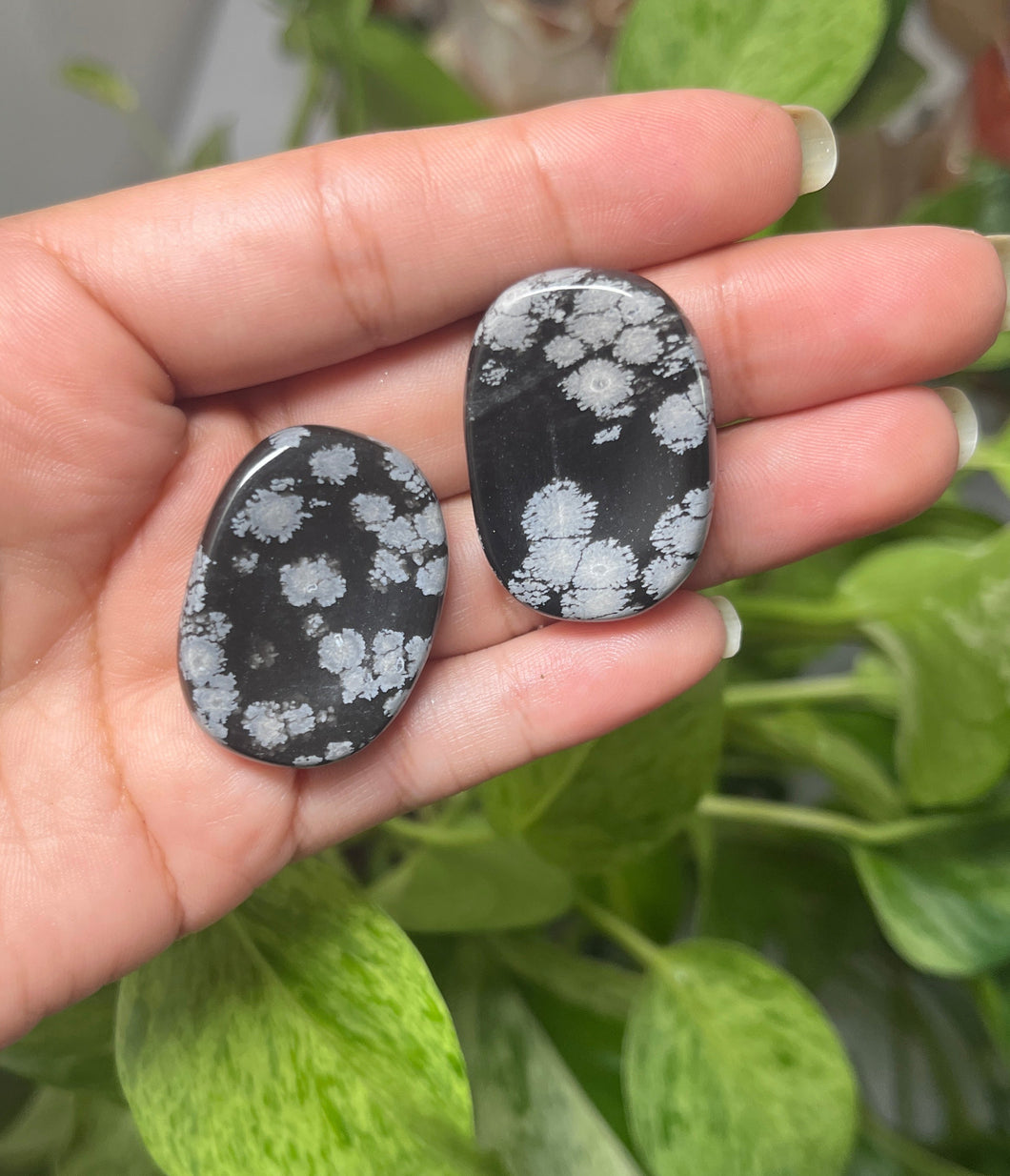 Speckled Obsidian Worry Stone — Stone of Protection & Truth