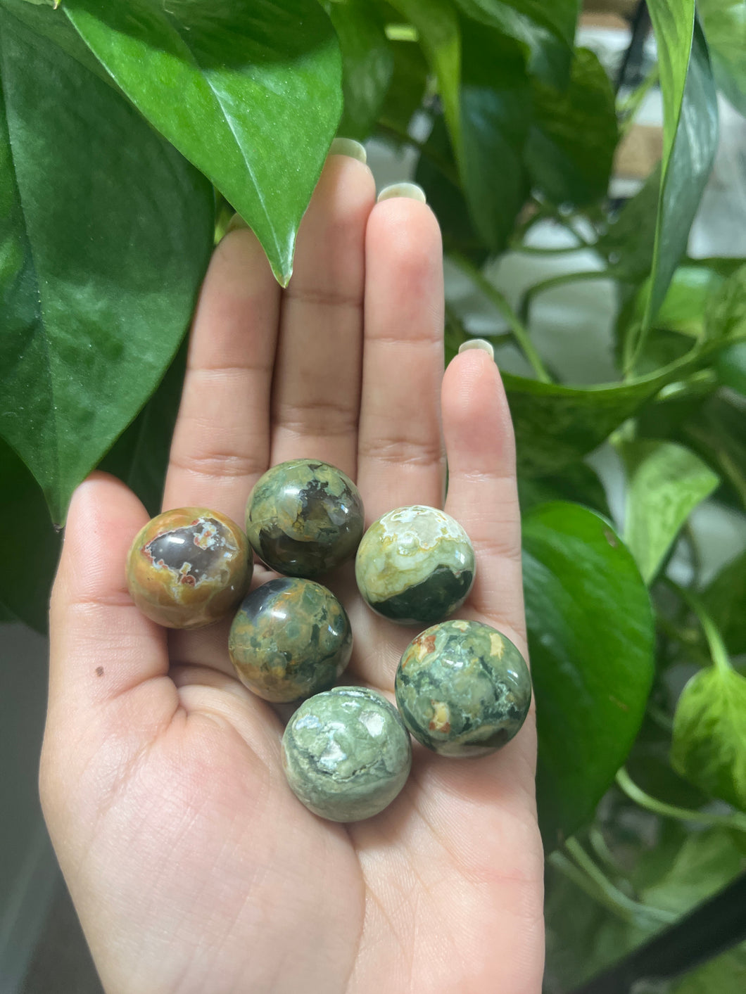 Rainforest Jasper Sphere – Stone of Growth & Renewal