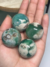 Load image into Gallery viewer, Green Flower Agate Sphere— Stone of Growth &amp; Inner Bloom

