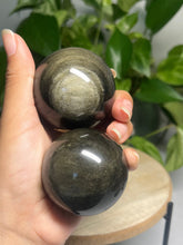 Load image into Gallery viewer, Silver sheen Obsidian sphere — Stone of Protection &amp; Truth
