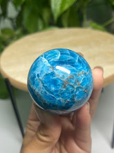 Load image into Gallery viewer, Blue Apatite Spheres— Stone of Inspiration &amp; Clarity
