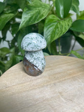 Load image into Gallery viewer, Moss Agate mushroom— Stone of Growth &amp; Balance
