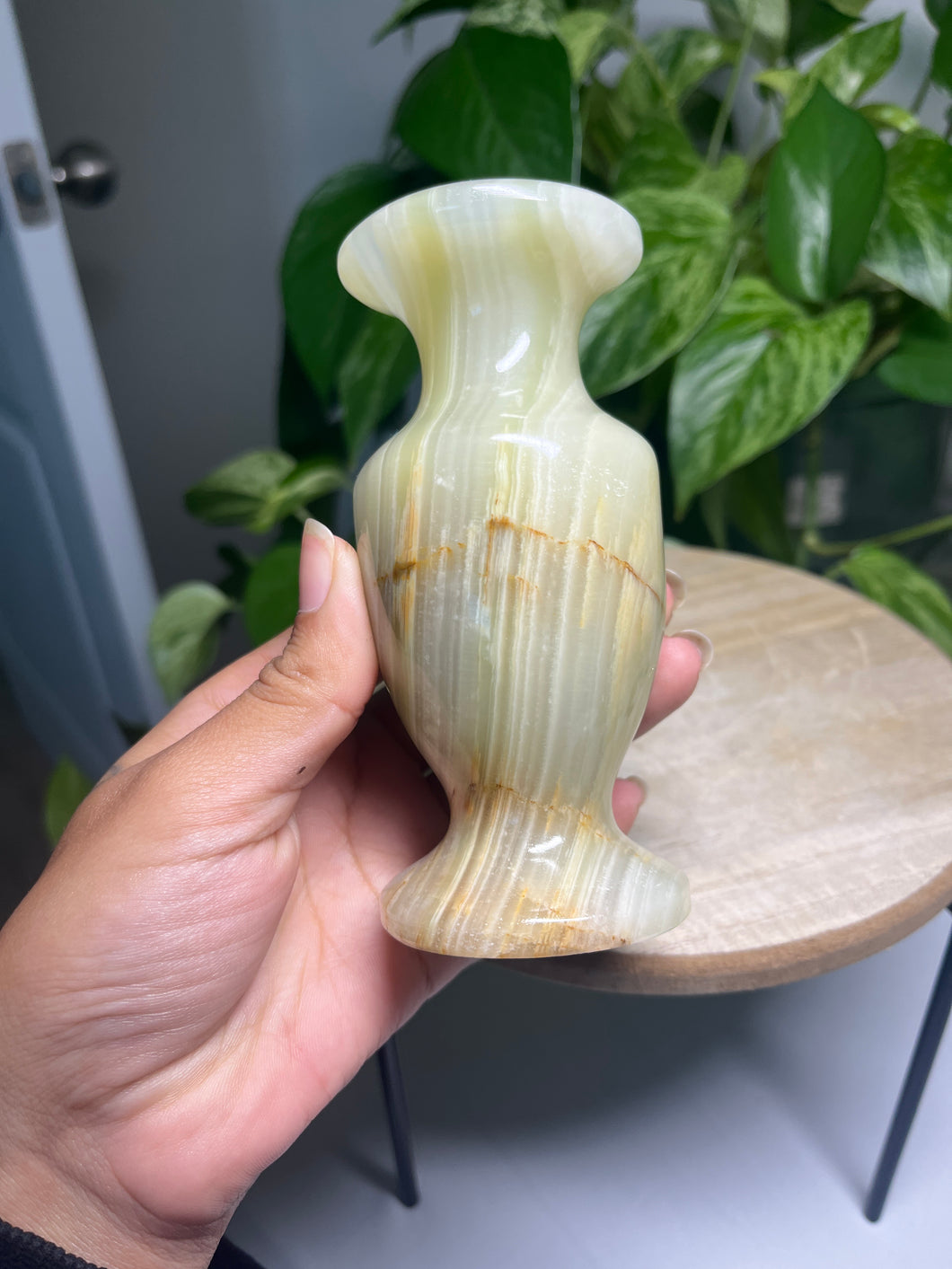 Green Onyx vase— Stone of Strength & Heart Healing