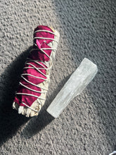 Load image into Gallery viewer, Satin Spar Wand with White Sage Bundle
