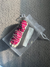 Load image into Gallery viewer, Satin Spar Wand with White Sage Bundle
