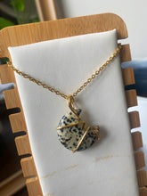 Load image into Gallery viewer, Dalmatian Jasper Crescent Moon Necklace
